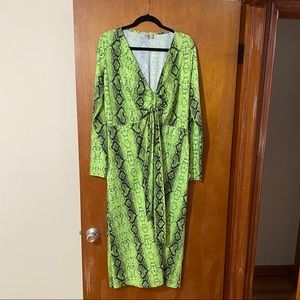 Long sleeve snakeprint dress from ASOS worn once .